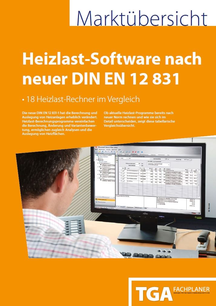 TGA Marktübersicht Heizlast-Software nach neuer DIN EN 12 831