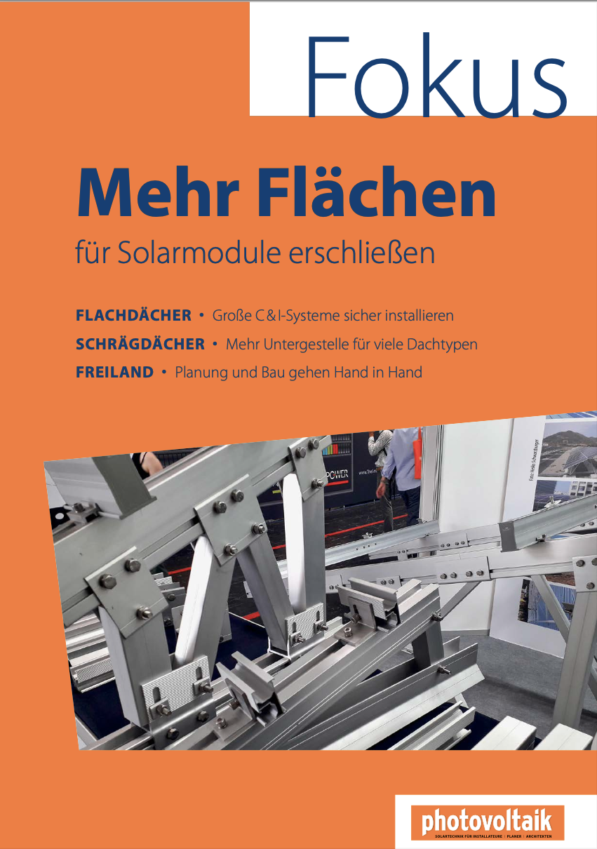 Fokus Neue Montagetechnik für Dächer und Freiland
